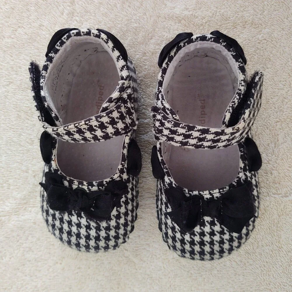 Pediped Originals, Black & White Houndstooth Mary Jane, 12-18 Mos.